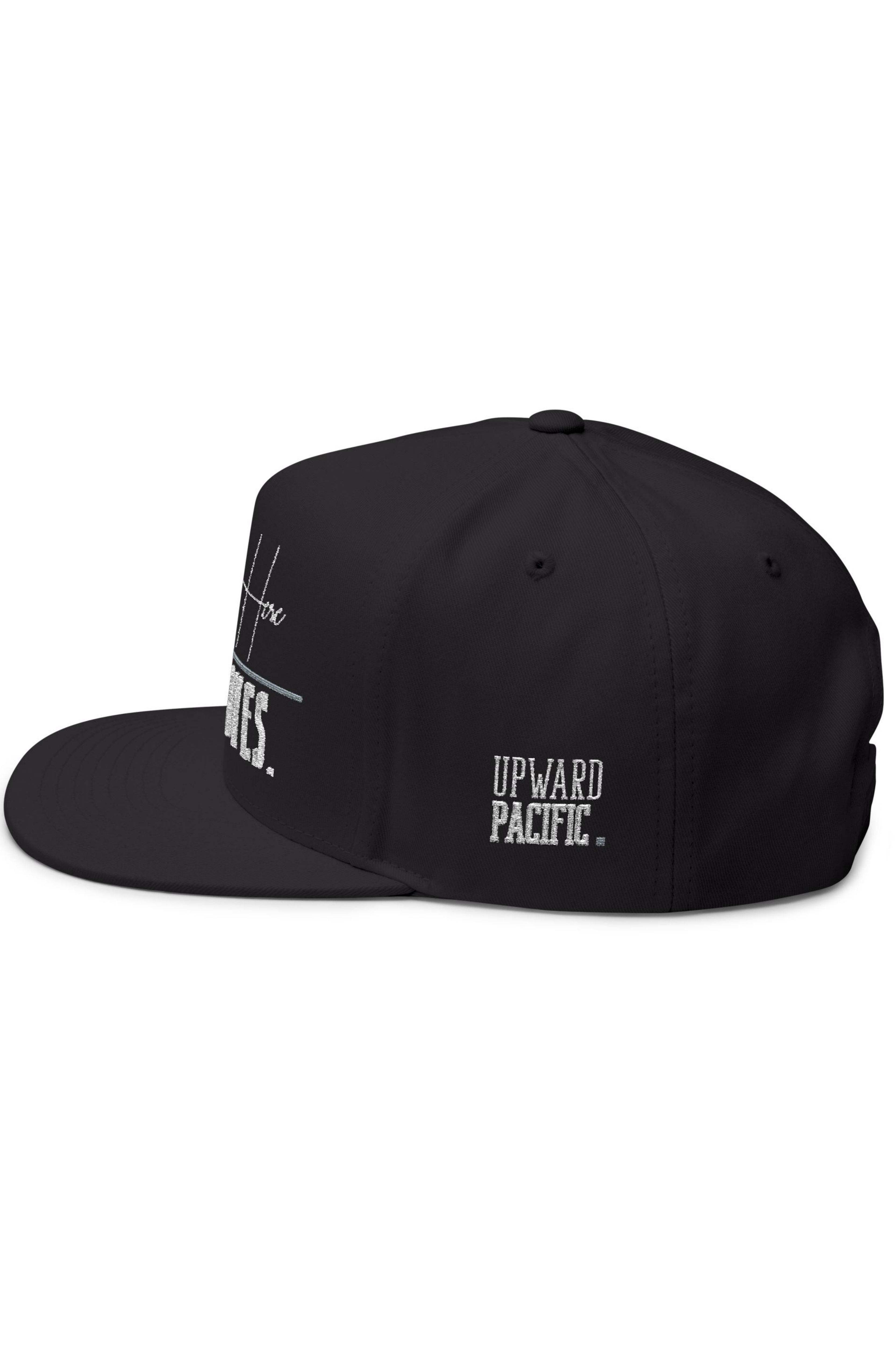 Flat Bill Cap — "Even Here God Moves" Embroidered Christian Snapback