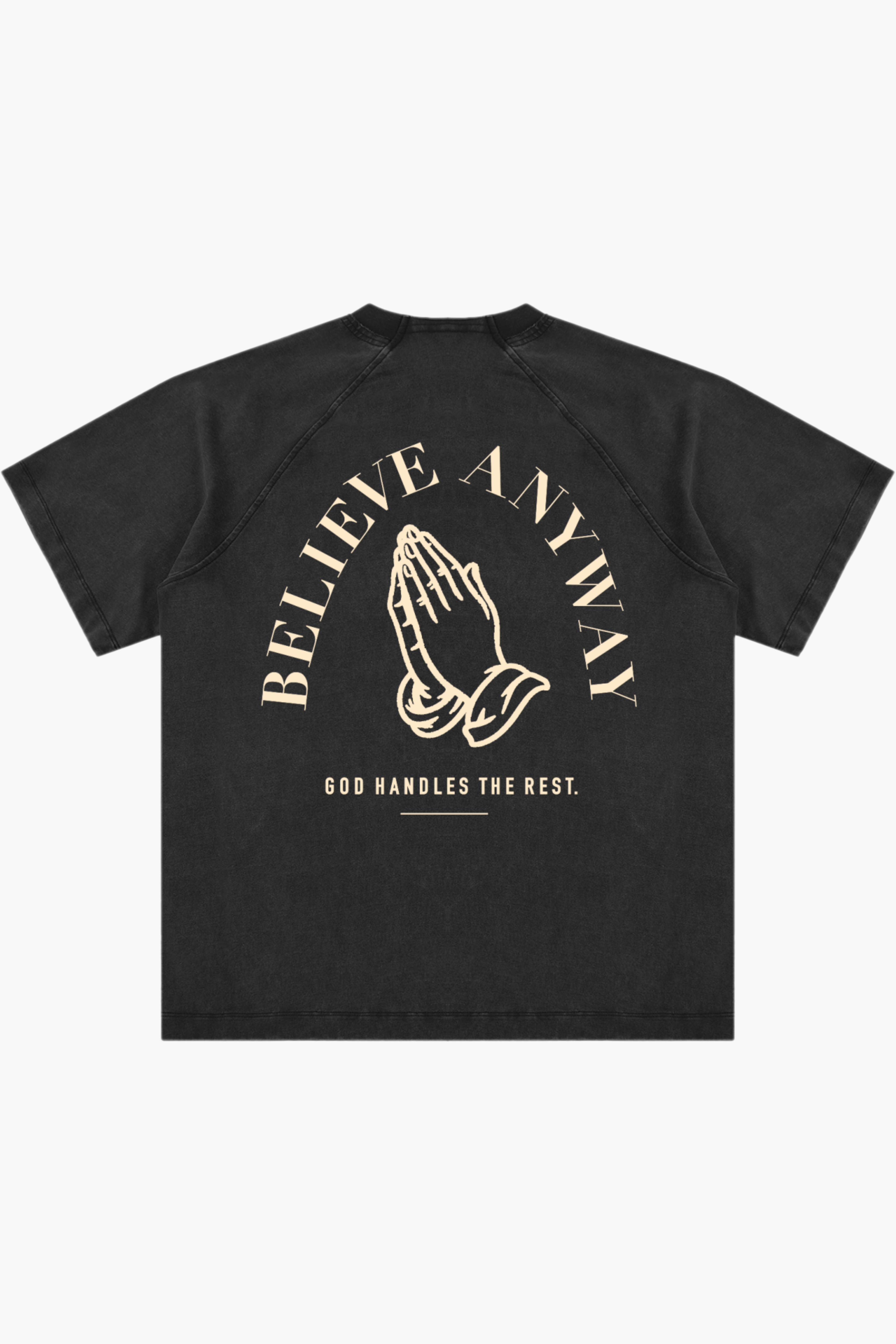 Believe Anyway Tee — Vintage Washed Black | Upward Pacific
