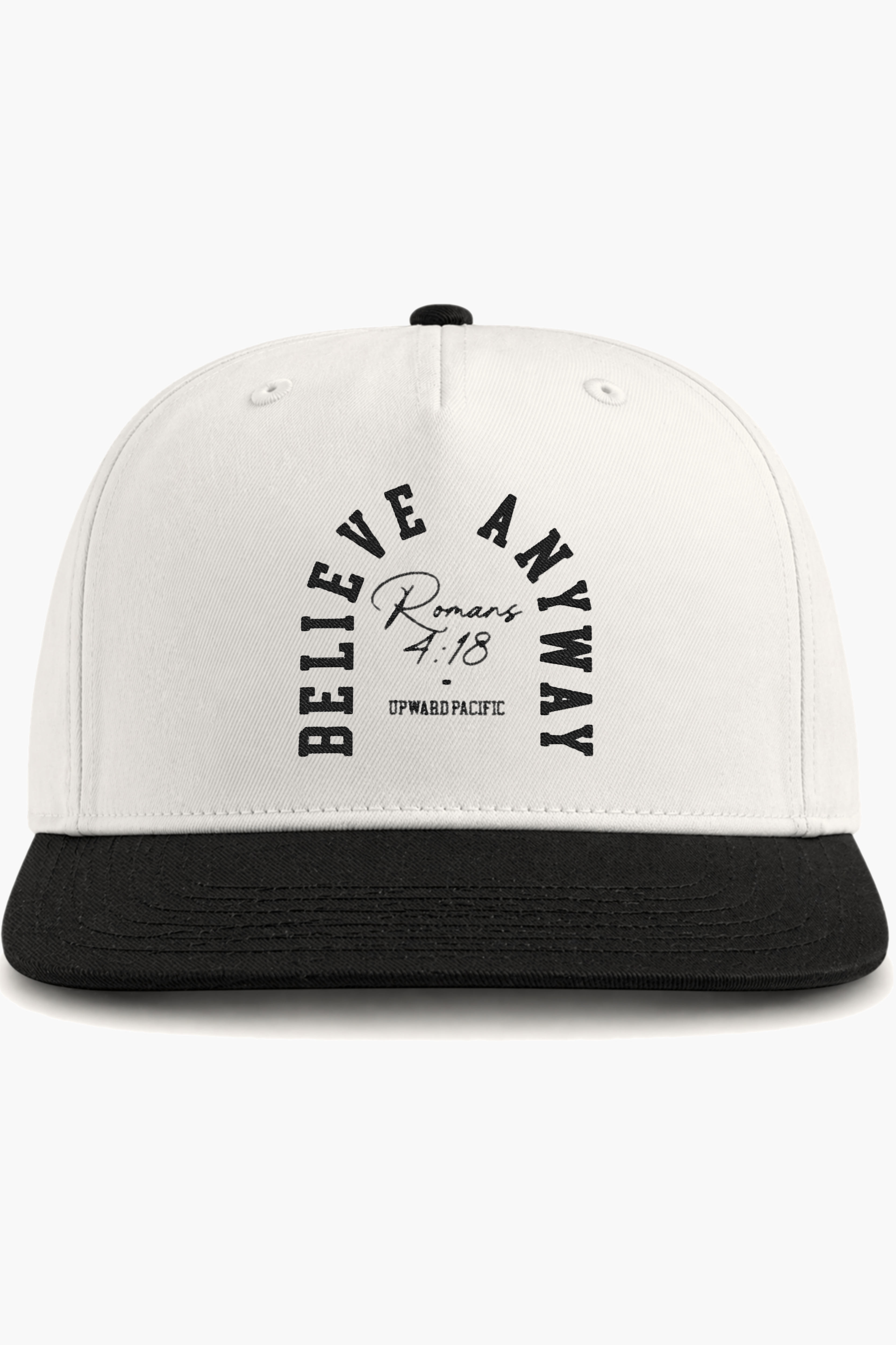 Believe Anyway Two-Tone Cap — "Romans 4:18" Hat